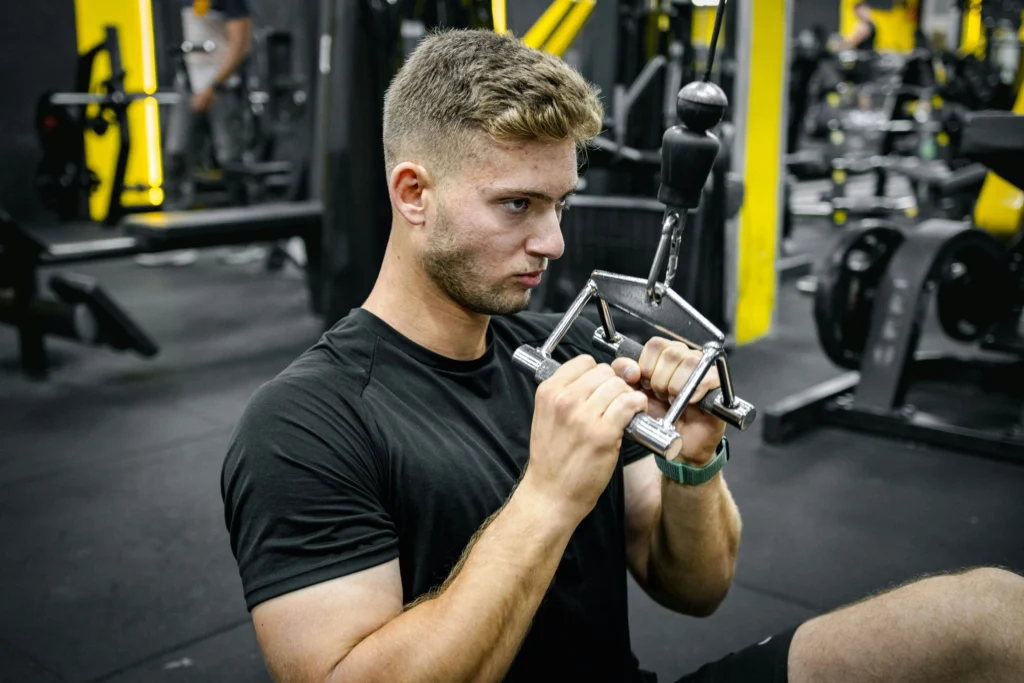 Photo of a man working out in the gym