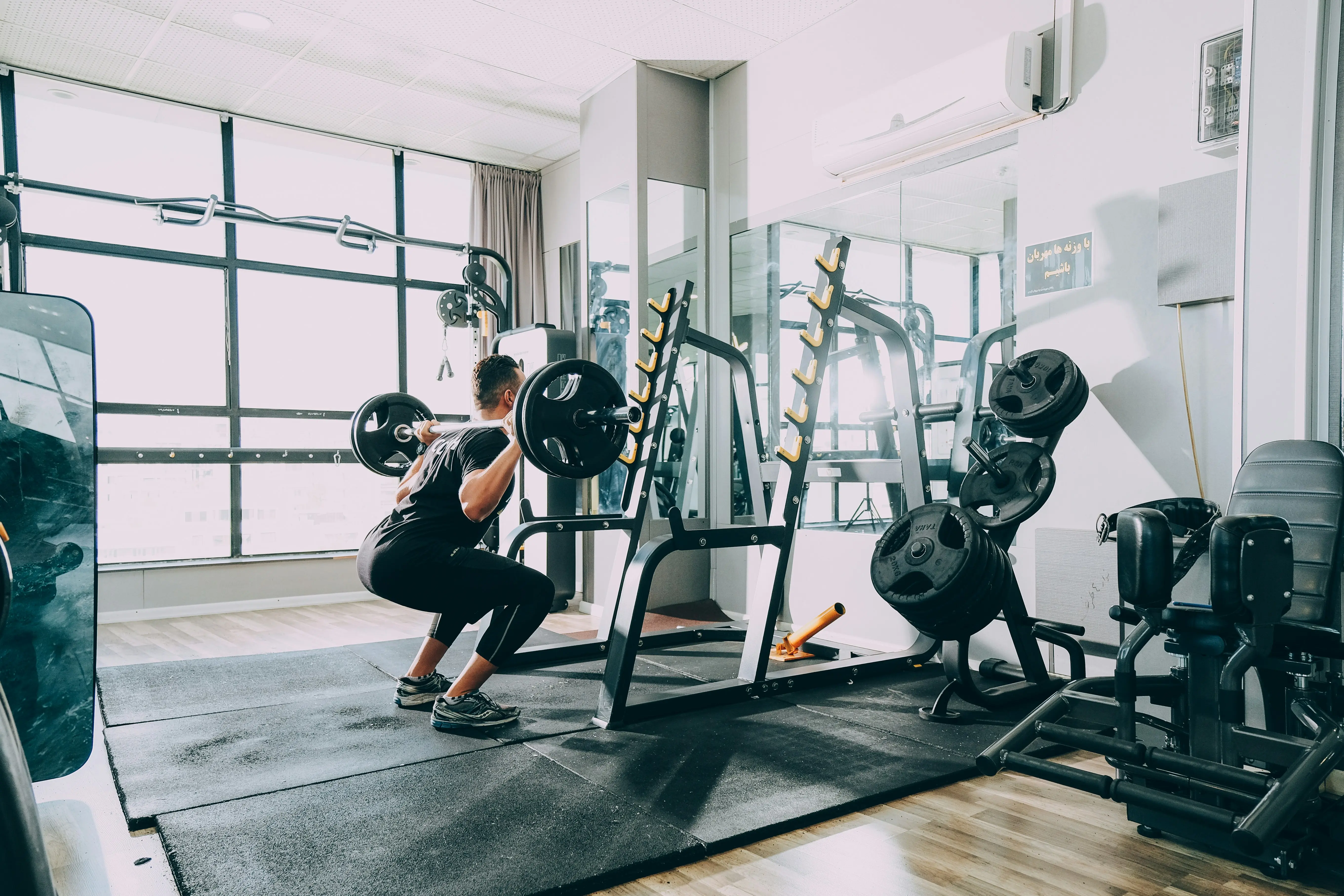 Photo of a man training alone