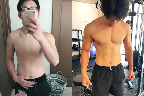 FIT HIVEでパーソナルトレーニングを受けた20代男性のビフォーアフター
