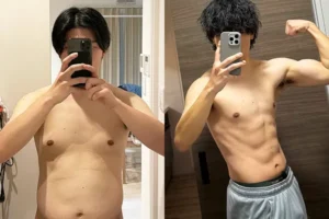 大阪市西区本町のパーソナルジムFIT HIVE（フィットハイブ）でトレーニングを受けた20代男性A.O様のビフォーアフター